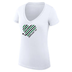 Dallas Stars G-III 4Her by Carl Banks Women's Super-Slim Fit Lightweight Heart V-Neck T-Shirt - White - NHL