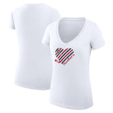 Florida Panthers G-III 4Her by Carl Banks Women's Super-Slim Fit Lightweight Heart V-Neck T-Shirt - White - NHL