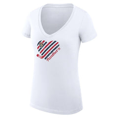 Florida Panthers G-III 4Her by Carl Banks Women's Super-Slim Fit Lightweight Heart V-Neck T-Shirt - White - NHL