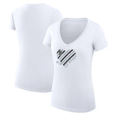 Los Angeles Kings G-III 4Her by Carl Banks Women's Super-Slim Fit Lightweight Heart V-Neck T-Shirt - White - NHL
