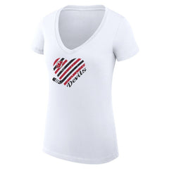 New Jersey Devils G-III 4Her by Carl Banks Women's Super-Slim Fit Lightweight Heart V-Neck T-Shirt - White - NHL