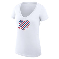 New York Rangers G-III 4Her by Carl Banks Women's Super-Slim Fit Lightweight Heart V-Neck T-Shirt - White - NHL