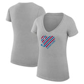 Colorado Avalanche G-III 4Her by Carl Banks Women's Super-Slim Fit Lightweight Heart V-Neck T-Shirt - Heather Gray - NHL