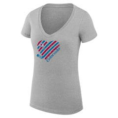 Colorado Avalanche G-III 4Her by Carl Banks Women's Super-Slim Fit Lightweight Heart V-Neck T-Shirt - Heather Gray - NHL