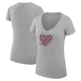 Florida Panthers G-III 4Her by Carl Banks Women's Super-Slim Fit Lightweight Heart V-Neck T-Shirt - Heather Gray - NHL