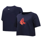 Boston Red Sox Pro Standard Women's Painted Sky Boxy Cropped T-Shirt - MLB