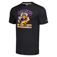 Minnesota Vikings Homage Unisex Monsters of the Gridiron Halloween Tri-Blend T-Shirt Charcoal | NFL