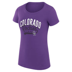 Colorado Rockies G-III 4Her by Carl Banks Women's Super-Slim Fit Lightweight Filigree Team T-Shirt - MLB