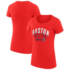Boston Red Sox G-III 4Her by Carl Banks Women's Super-Slim Fit Lightweight Filigree Team T-Shirt - MLB