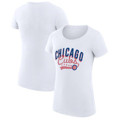 Chicago Cubs G-III 4Her by Carl Banks Women's Super-Slim Fit Lightweight Filigree Team T-Shirt - MLB