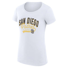 San Diego Padres G-III 4Her by Carl Banks Women's Super-Slim Fit Lightweight Filigree Team T-Shirt - MLB