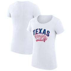 Texas Rangers G-III 4Her by Carl Banks Women's Super-Slim Fit Lightweight Filigree Team T-Shirt - MLB