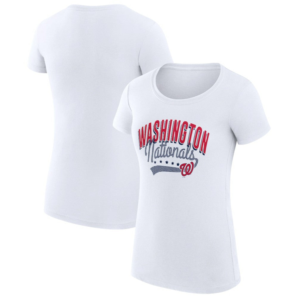 Washington Nationals G-III 4Her by Carl Banks Women's Super-Slim Fit Lightweight Filigree Team T-Shirt - MLB