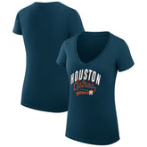 Houston Astros G-III 4Her by Carl Banks Women's Super-Slim Fit Lightweight Filigree Team V-Neck T-Shirt - MLB