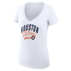 Houston Astros G-III 4Her by Carl Banks Women's Super-Slim Fit Lightweight Filigree Team V-Neck T-Shirt - MLB