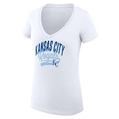 Kansas City Royals G-III 4Her by Carl Banks Women's Super-Slim Fit Lightweight Filigree Team V-Neck T-Shirt - MLB