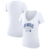 Los Angeles Dodgers G-III 4Her by Carl Banks Women's Super-Slim Fit Lightweight Filigree Team V-Neck T-Shirt - MLB