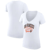 San Francisco Giants G-III 4Her by Carl Banks Women's Super-Slim Fit Lightweight Filigree Team V-Neck T-Shirt - MLB