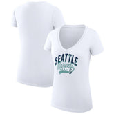 Seattle Mariners G-III 4Her by Carl Banks Women's Super-Slim Fit Lightweight Filigree Team V-Neck T-Shirt - MLB