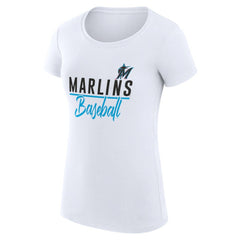 Miami Marlins G-III 4Her by Carl Banks Women's Super-Slim Fit Lightweight Team Graphic T-Shirt - MLB
