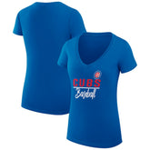 Chicago Cubs G-III 4Her by Carl Banks Women's Super-Slim Fit Lightweight Team Graphic V-Neck T-Shirt - MLB