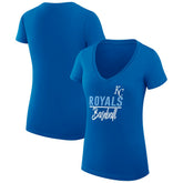 Kansas City Royals G-III 4Her by Carl Banks Women's Super-Slim Fit Lightweight Team Graphic V-Neck T-Shirt - MLB