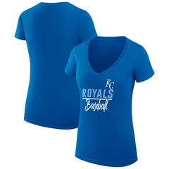 Kansas City Royals G-III 4Her by Carl Banks Women's Super-Slim Fit Lightweight Team Graphic V-Neck T-Shirt - MLB