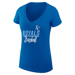 Kansas City Royals G-III 4Her by Carl Banks Women's Super-Slim Fit Lightweight Team Graphic V-Neck T-Shirt - MLB