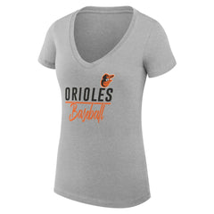 Baltimore Orioles G-III 4Her by Carl Banks Women's Super-Slim Fit Lightweight Team Graphic V-Neck T-Shirt - MLB