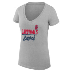 St. Louis Cardinals G-III 4Her by Carl Banks Women's Super-Slim Fit Lightweight Team Graphic V-Neck T-Shirt - MLB