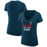 Minnesota Twins G-III 4Her by Carl Banks Women's Super-Slim Fit Lightweight Team Graphic V-Neck T-Shirt - MLB