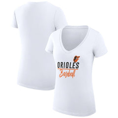Baltimore Orioles G-III 4Her by Carl Banks Women's Super-Slim Fit Lightweight Team Graphic V-Neck T-Shirt - MLB