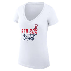 Boston Red Sox G-III 4Her by Carl Banks Women's Super-Slim Fit Lightweight Team Graphic V-Neck T-Shirt - MLB