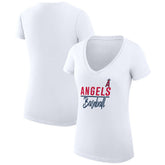 Los Angeles Angels G-III 4Her by Carl Banks Women's Super-Slim Fit Lightweight Team Graphic V-Neck T-Shirt - MLB