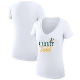 Athletics G-III 4Her by Carl Banks Women's Super-Slim Fit Lightweight Team Graphic V-Neck T-Shirt - MLB