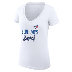 Toronto Blue Jays G-III 4Her by Carl Banks Women's Super-Slim Fit Lightweight Team Graphic V-Neck T-Shirt - MLB