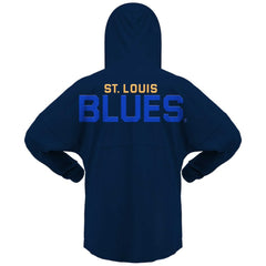 St. Louis Blues Fanatics Women's Jersey Lace-Up V-Neck Long Sleeve Hoodie T-Shirt - Navy - NHL