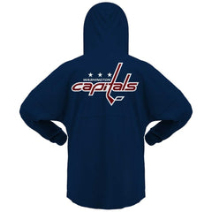 Washington Capitals Fanatics Women's Jersey Lace-Up V-Neck Long Sleeve Hoodie T-Shirt - Navy - NHL
