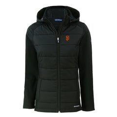 San Francisco Giants Cutter & Buck Women's Evoke Hybrid Eco Softshell Recycled Full-Zip Hoodie Jacket - MLB