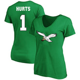 Jalen Hurts Philadelphia Eagles Women's Plus Size Fair Catch Name & Number Scoop Neck T-Shirt Kelly Green | NFL