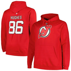 Jack Hughes New Jersey Devils Profile Big & Tall Name & Number Pullover Hoodie - Red - NHL