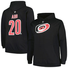 Sebastian Aho Carolina Hurricanes Profile Big & Tall Name & Number Pullover Hoodie - Black - NHL