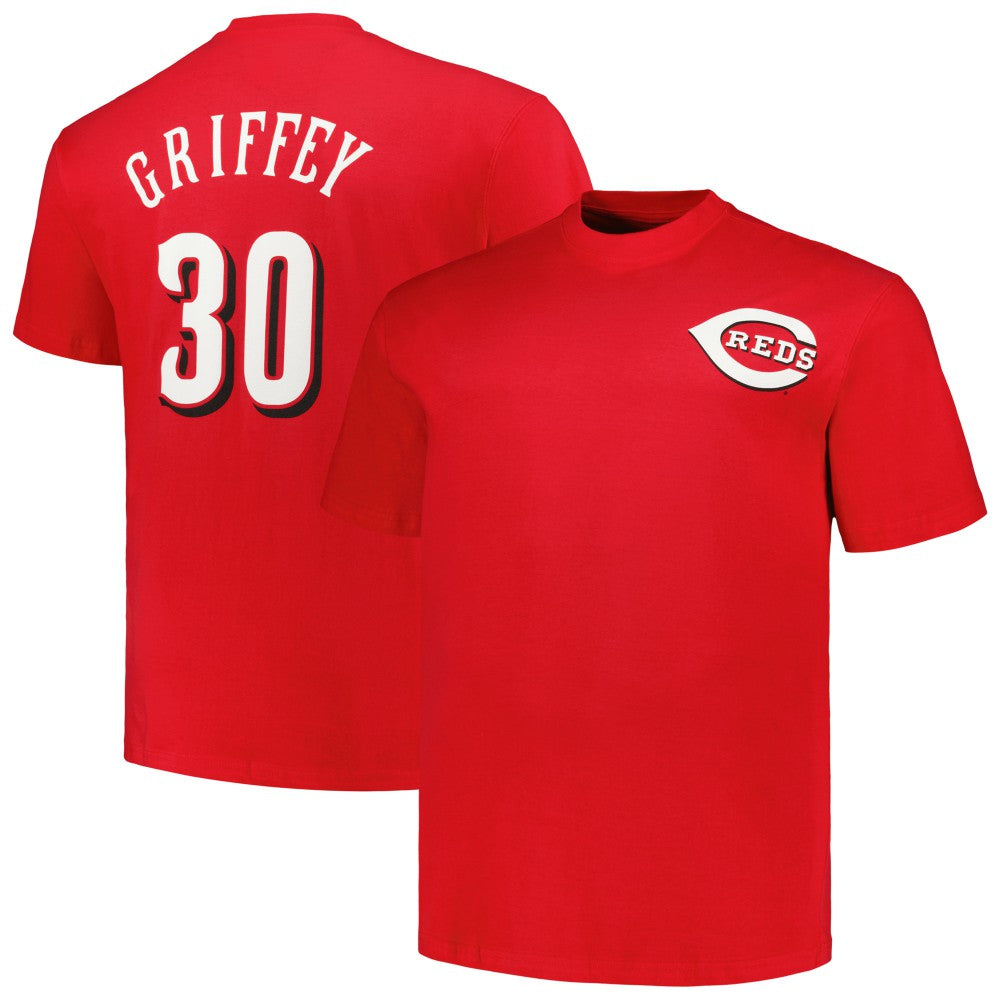 Ken Griffey Cincinnati Reds Profile Big & Tall Cooperstown Collection Player Name & Number T-Shirt - MLB