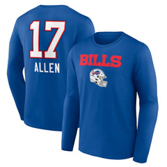 Josh Allen Buffalo Bills Team Wordmark Long Sleeve T-Shirt Royal | NFL