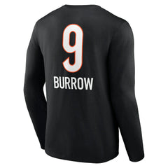 Joe Burrow Cincinnati Bengals Team Wordmark Long Sleeve T-Shirt Black | NFL