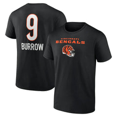 Joe Burrow Cincinnati Bengals Team Wordmark Name & Number T-Shirt Black | NFL