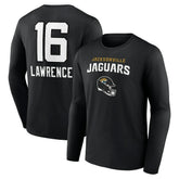 Trevor Lawrence Jacksonville Jaguars Team Wordmark Long Sleeve T-Shirt Black | NFL