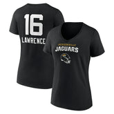 Trevor Lawrence Jacksonville Jaguars Women's Team Wordmark Name & Number V-Neck T-Shirt Black | NFL