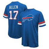 Josh Allen Buffalo Bills Majestic Threads Name & Number Oversize Fit T-Shirt Royal | NFL