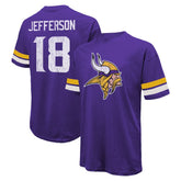 Justin Jefferson Minnesota Vikings Majestic Threads Name & Number Oversized Fit T-Shirt Purple | NFL